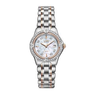 Citizen Signature Quattro Womens Diamond Accent Two Tone Watch EW2066 58D