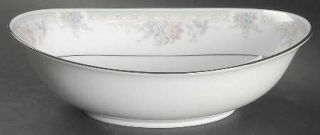 Noritake Bridal Waltz 9 Oval Vegetable Bowl, Fine China Dinnerware   Pink, Blue