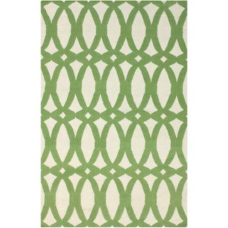 Nuloom Handmade Lattice Flatweave Kilim Green Wool Rug (8 X 10) (IvoryPattern AbstractTip We recommend the use of a non skid pad to keep the rug in place on smooth surfaces.All rug sizes are approximate. Due to the difference of monitor colors, some rug
