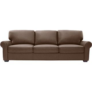 Leather Possibilities Roll Arm 84 Sofa, Mink
