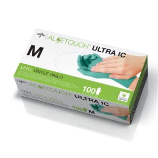 Medline Aloetouch Ultra Ic Powder free Latex free Synthetic Exam Gloves, Medium (case Of 1,000)