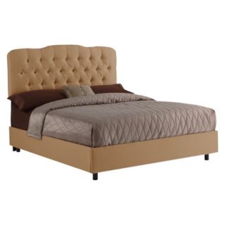 Skyline King Bed Barcelona Upholstered Bed   Khaki