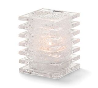 Hollowick Square Stacked Lamp For HD12, HD17, HD26, 2.88x3.75 in, Glass, Clear Jewel