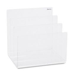 Kantek Clear Vertical Desktop File Folder (ClearCompartments ThreeNon skid feetDimensions 7.5 inches high x 8 inches wide x 6.5 inches deep AcrylicColor ClearCompartments ThreeNon skid feetDimensions 7.5 inches high x 8 inches wide x 6.5 inches deep)