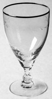 Fostoria Love Song Juice Glass   Stem #6099, Cut #655,Platinum Trim