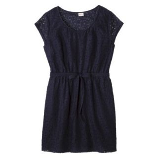 Merona Womens Plus Size Short Sleeve Lace Overlay Dress   Navy 4X