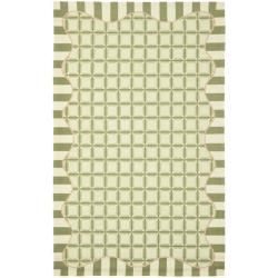 Hand hooked Chelsea Ivory/ Green Wool Rug (53 X 83)