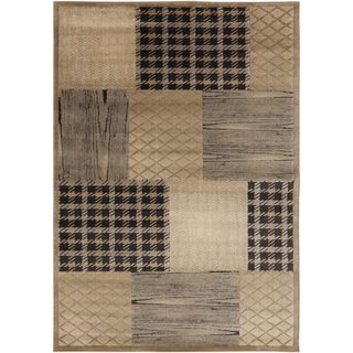 Plaid Trellis Safari Tan Rug (67 X 96)