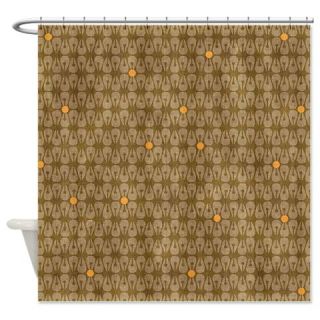  Mod Brown w/Orange Dots Shower Curtain  Use code FREECART at Checkout