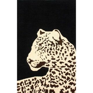 Nuloom Hand tufted Wool/ Viscose Leopard Black Wool Rug (5 X 8)