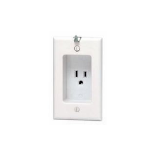 Leviton 688W Electrical Outlet, Recessed Single Wall Receptacle White