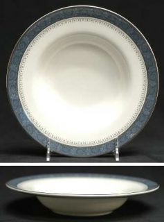 Royal Doulton Sherbrooke Rim Soup Bowl, Fine China Dinnerware   Bone,Slate Blue