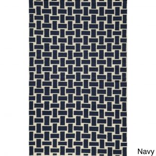 Mersa Bricks Flat Weave Wool Dhurry Rug (5 X 8)