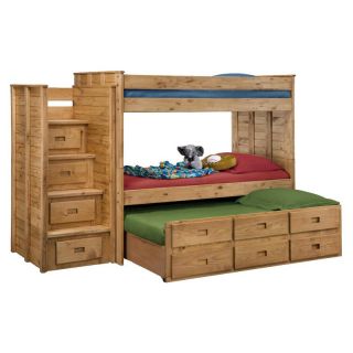 Chelsea Home Twin over Twin Bunk Bed   Ginger Stain Multicolor   CHEL1467
