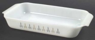 Anchor Hocking Candle Glow Baking Pan   Fire King, Blue/Gold Abstract Star Decor