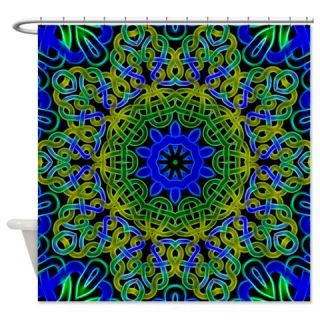  Blue Green celtic Knot Shower Curtain  Use code FREECART at Checkout