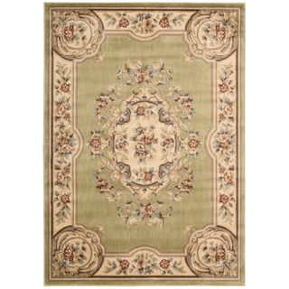 Aubusson Collection Light Green Area Rug (33 X 53)