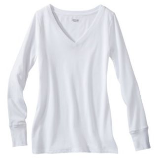 Mossimo Supply Co. Juniors Long Sleeve V Tee   Fresh White S(3 5)