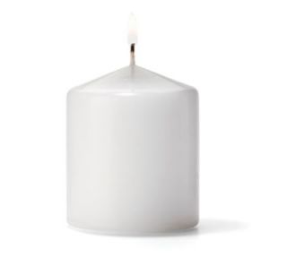 Hollowick Pillar Candle, 3x3 in, Wax, White