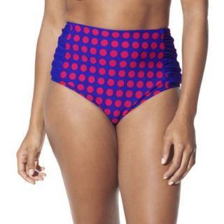 Womens Plus Size High Waist Swim Shorts   Cobalt Blue/Fire Red 20W