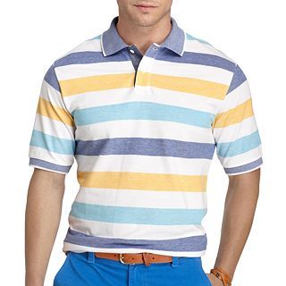 Izod Striped Pique Polo Shirt, Gold, Mens