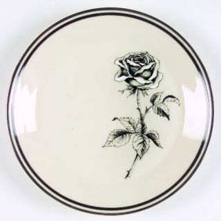 Lenox China Forever Salad Plate, Fine China Dinnerware   Rose On Side, Platinum