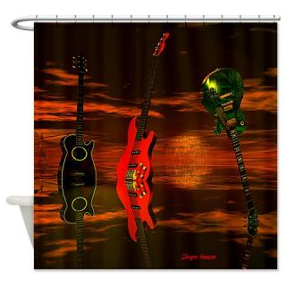  Mirrored Guitars Shower Curtain  Use code FREECART at Checkout