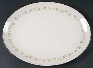 Noritake Cornelia 12 Oval Serving Platter, Fine China Dinnerware   White&Yellow