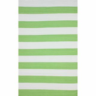 Nuloom Flatweave Indoor/ Outdoor Reversible Thick Striped Green Rug (5 X 8)