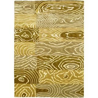 Hand Knotted Pokhara Wood Grain Gold/ Beige Rug (36 X 56) (goldSecondary colors Bark, beige, birchPattern Tree ringsTip We recommend the use of a non skid pad to keep the rug in place on smooth surfaces.All rug sizes are approximate. Due to the differe