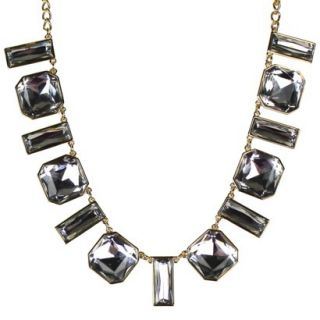 Womens Statement Necklace   Clear/Gold