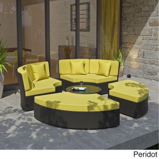 Pursuit Circular Outdoor Wicker Rattan Daybed Set