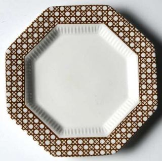 Independence Cane Brown Bread & Butter Plate, Fine China Dinnerware   Brown Wick