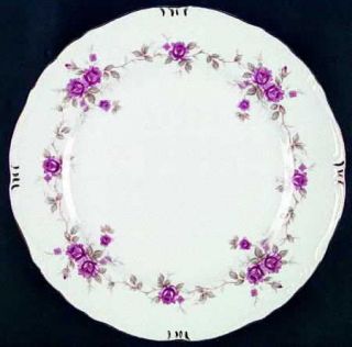 Ucagco Caroline Dinner Plate, Fine China Dinnerware   Dark Pink Roses,Embossed R