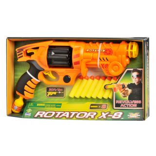 Total Air X stream Rotator X 8 Revolver (Multi colorDimensions 14 inches long x 7.75 inches wide x 2 inches highWeight .87 poundsSet includes Revolving barrel dart gun, eight (8) foam dartsRecommended ages 6 years and upRealistic revolving action barr