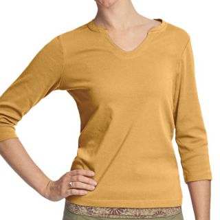 Royal Robbins Kickback Shirt   UPF 50+  3/4 Sleeve (For Women)   DARK DAFFODIL (S )