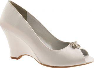 Womens Dyeables Minka   White Satin Ornamented Shoes