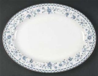 Royal Doulton Josephine Platinum 13 Oval Serving Platter, Fine China Dinnerware
