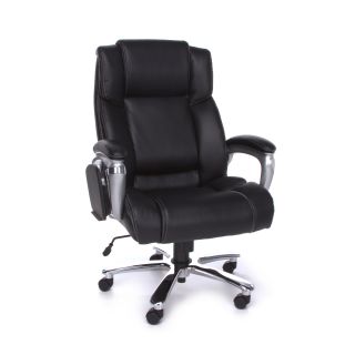 Oro200 Executive Blk Leather Chair (BlackWeight capacity 400 poundsSeat dimensions 24 inches wide x 21 inches deepDimensions 45 to 48 inches high x 31 inches wide x 32 inches deep )