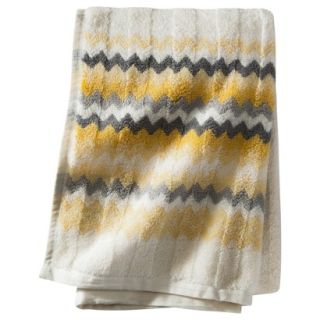 Threshold Watercolor Chevron Bath Towel   Yellow/Gray