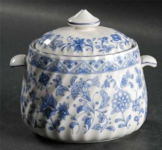 Minton Shalimar Sugar Bowl & Lid, Fine China Dinnerware   Fife, Blue Floral, Blu
