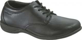 Girls Hush Puppies Study Hall   Black Leather Casual Shoes
