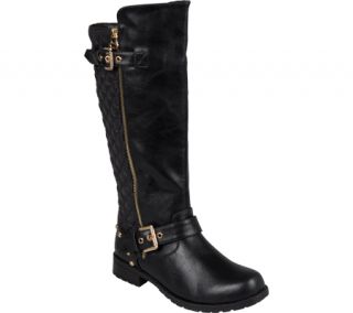 Womens Journee Collection Tall Buckle Detail Boots   Black Boots