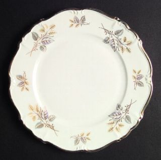 Edelstein Darwin Dinner Plate, Fine China Dinnerware   Blue,Lavender&Yellow Leav