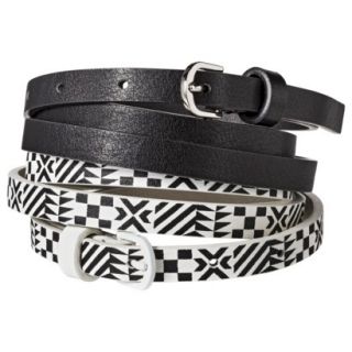 Mossimo Supply Co. Two Pack Skinny Belt   Black/White S