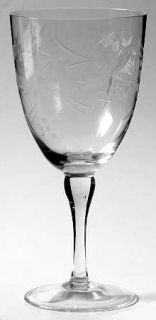Avitra Duncan Water Goblet   Engraved Grapes And Leaves