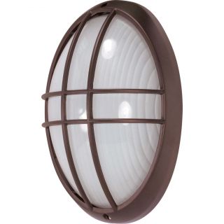 Nuvo Energy Saver 1 light Architectural Bronze Large Oval Cage Bulk Head