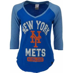 New York Mets 5th and Ocean MLB Womens 3/4 V Neck Raglan T Shirt