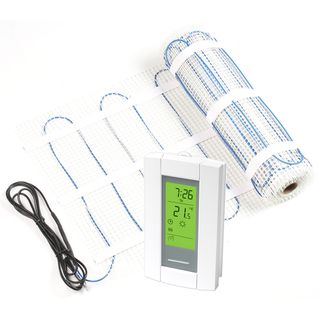Radimo 20 foot Floor Heating Kit With Thermostat (Blue/whiteMaterial PVCDimensions 4 inches high x 4 inches wide x 21 inches deepNumber of boxes this will ship in One (1) PVCDimensions 4 inches high x 4 inches wide x 21 inches deepNumber of boxes this