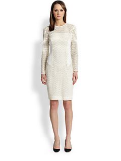 By Malene Birger Suhina Fitted Lace Dress   Cream